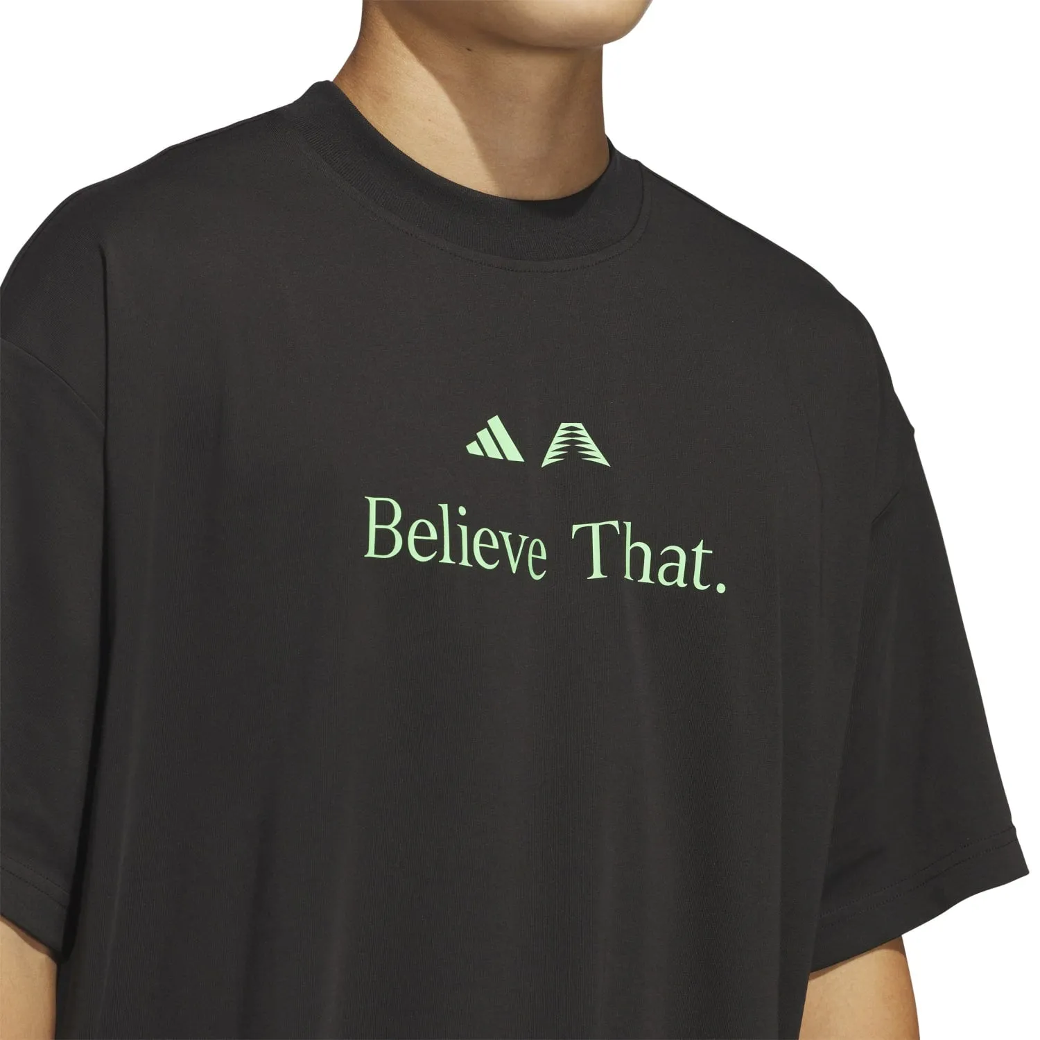 Adidas Ant Believe Tee Anthony Edwards Black Green JW4291
