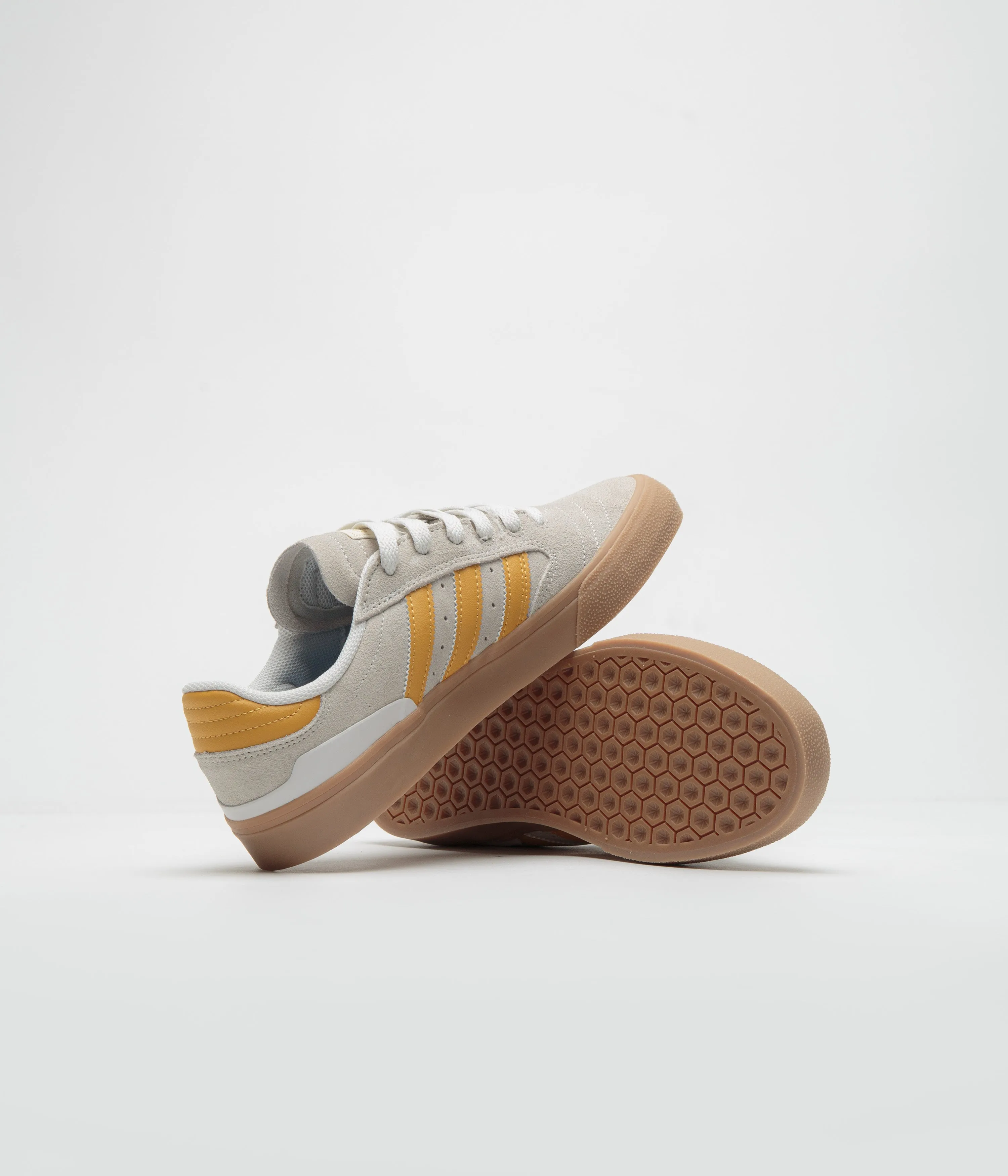 Adidas Busenitz Vulc II Shoes - Crystal White / Preloved Yellow / Gold Metallic