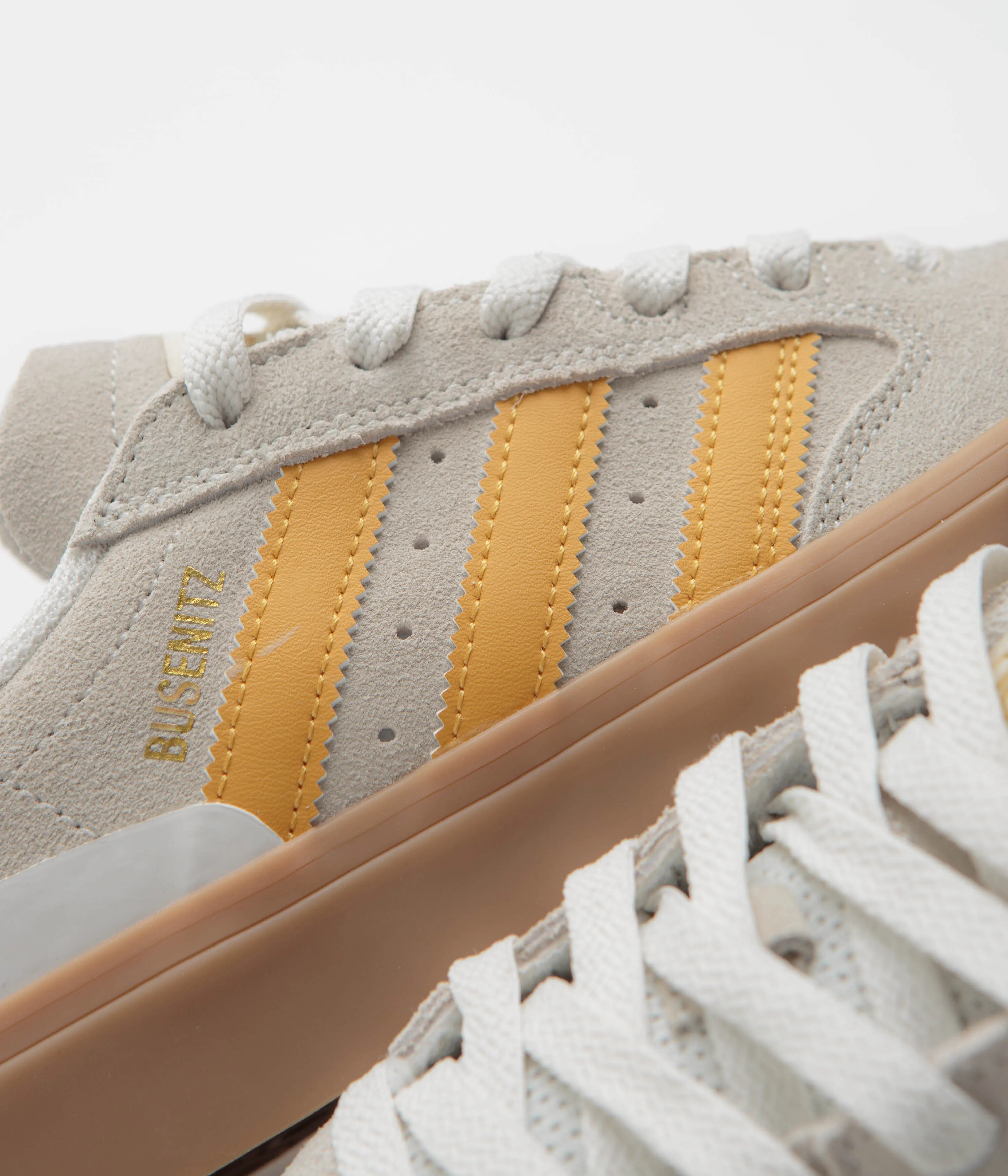Adidas Busenitz Vulc II Shoes - Crystal White / Preloved Yellow / Gold Metallic