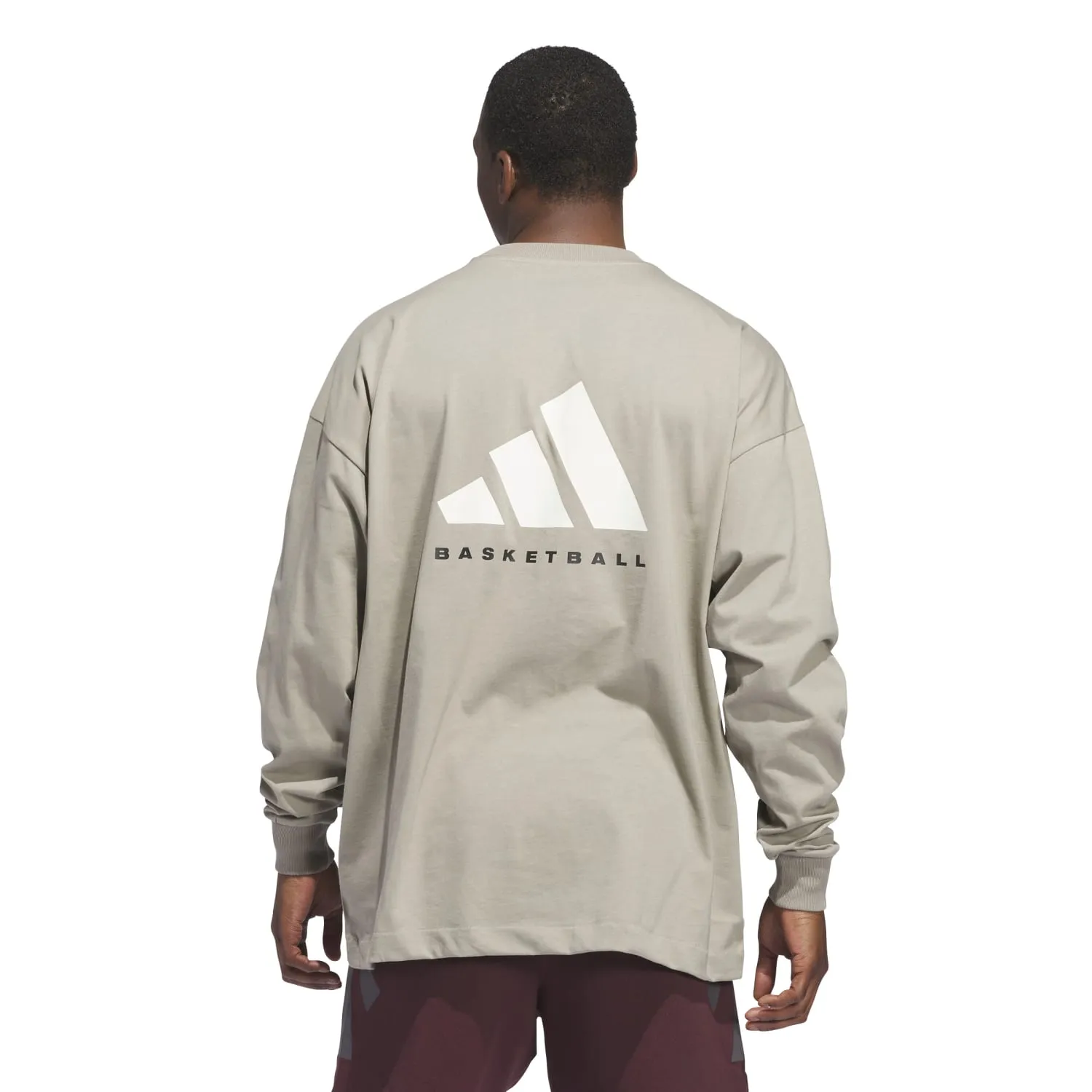 Adidas Unisex Adidas Basketball LS Tee Brown JD6130
