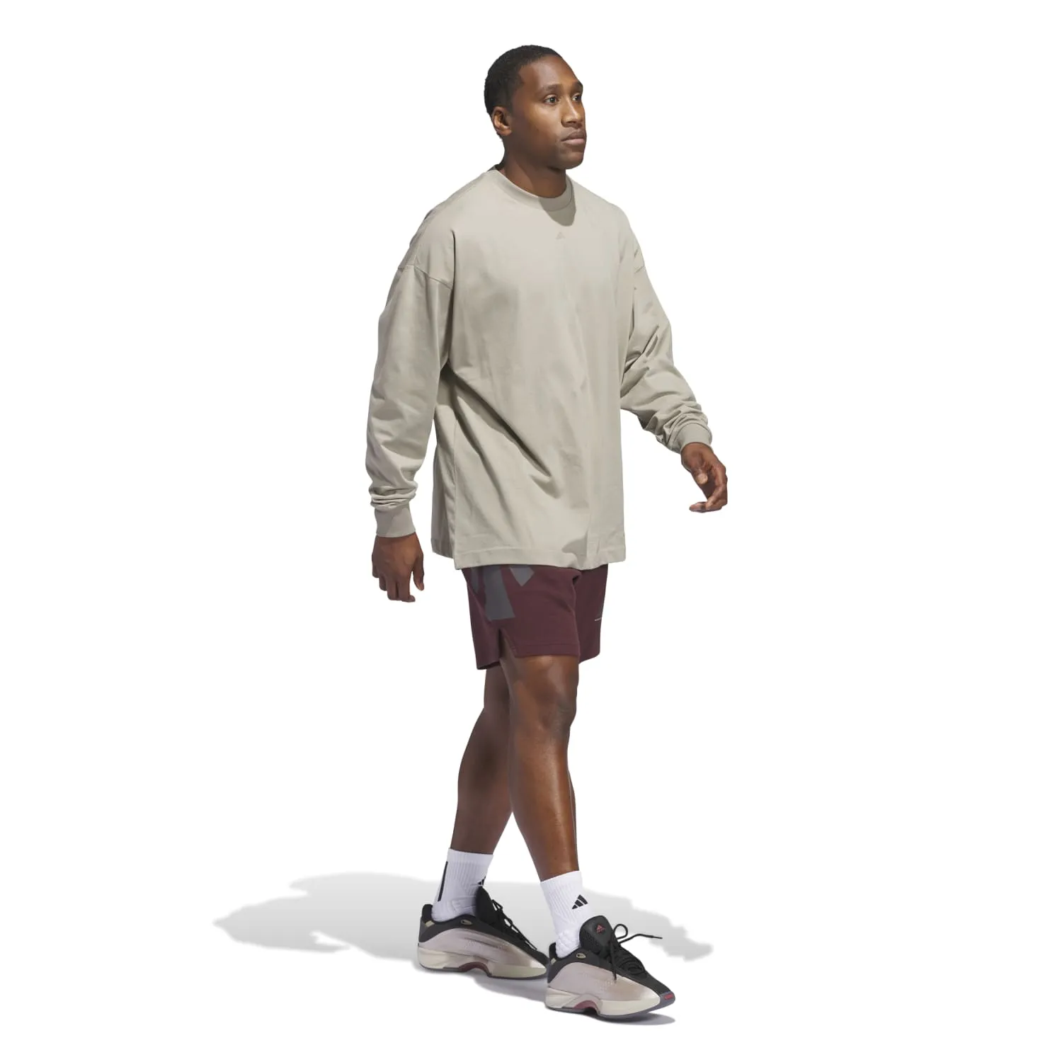Adidas Unisex Adidas Basketball LS Tee Brown JD6130