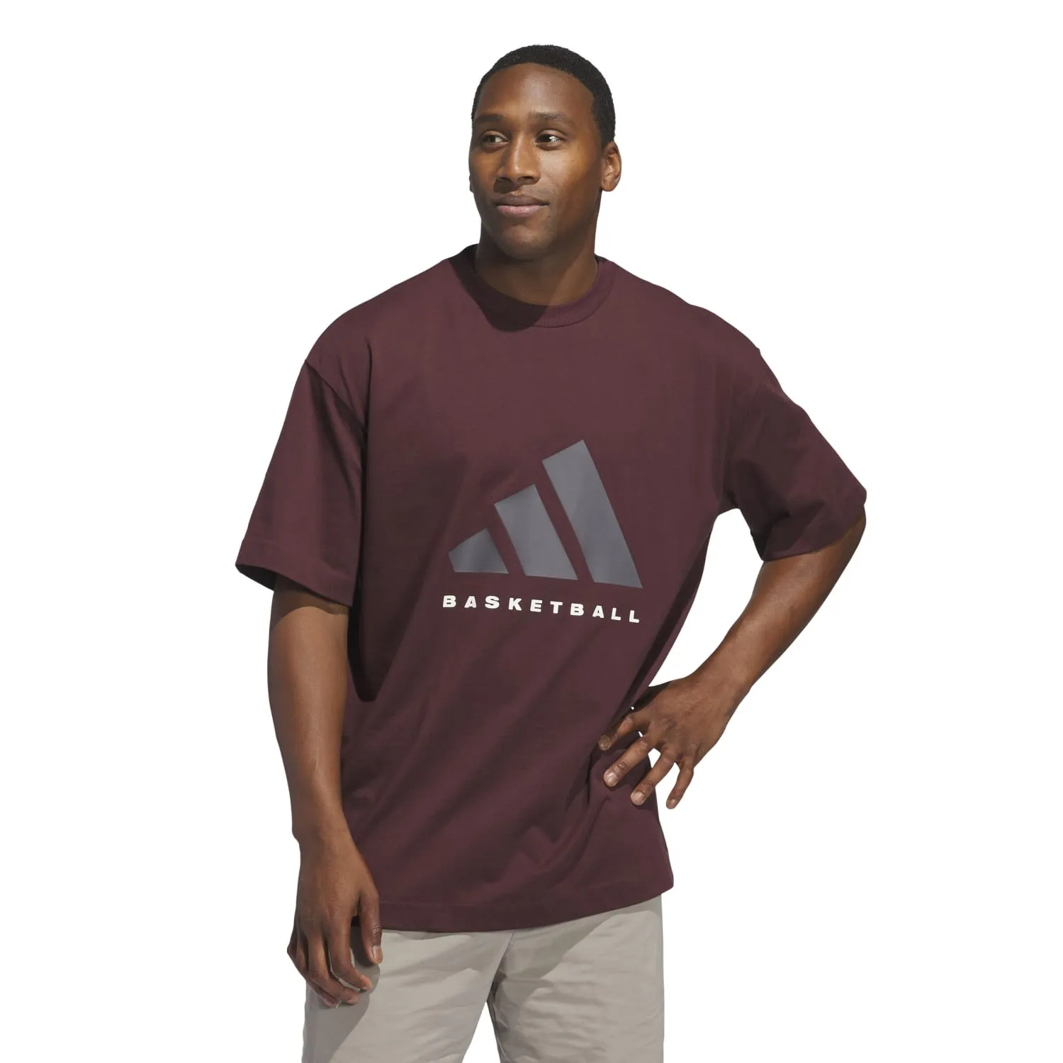 Adidas Unisex Adidas Basketball Tee Red JD6128