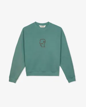 Brain Dead - Men's Logo Head Raglan Crewneck - (Avocado)