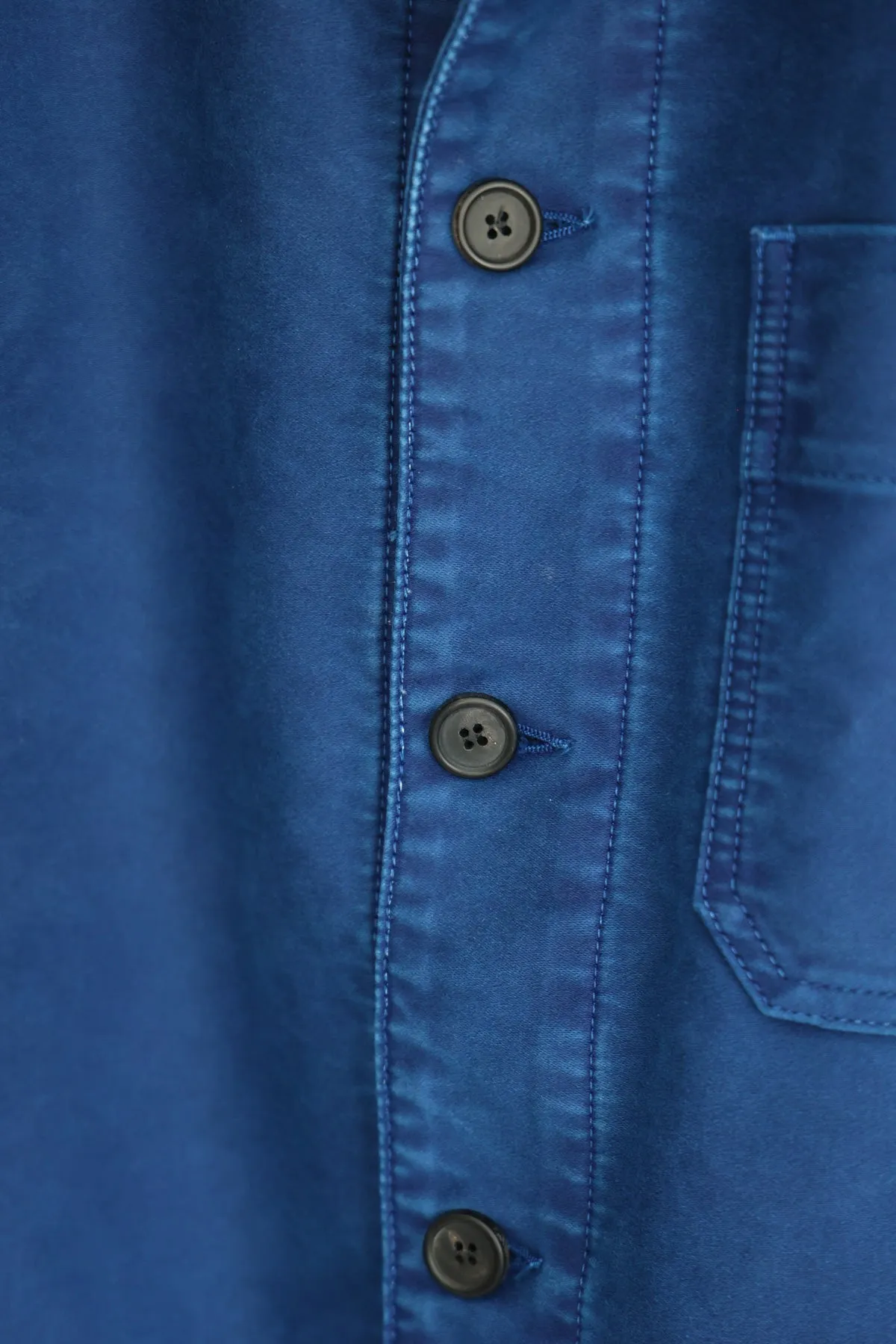 Garment Dyed Compact Moleskine Satin Jacket - Royal Blue