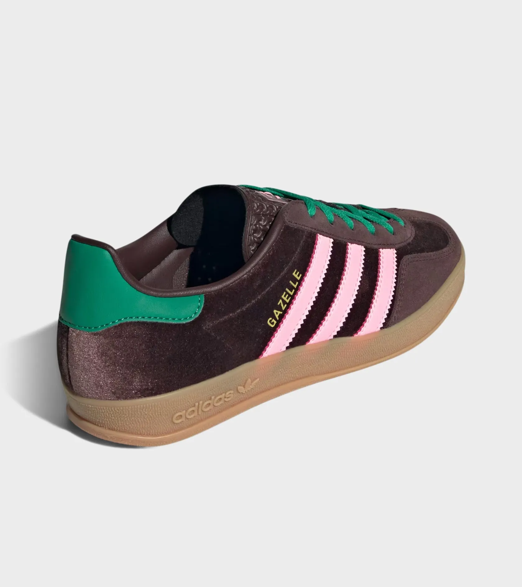 Gazelle Indoor W Dark Brown/Glow Pink/Court Green