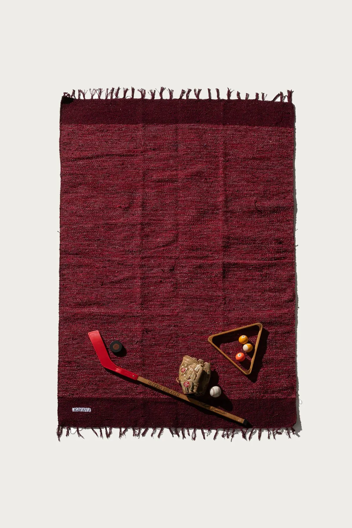 Handloomed Recycled Yarn Rug - Burgundy