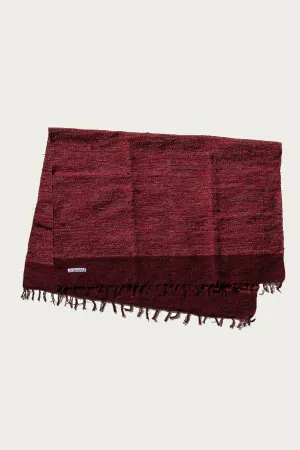 Handloomed Recycled Yarn Rug - Burgundy