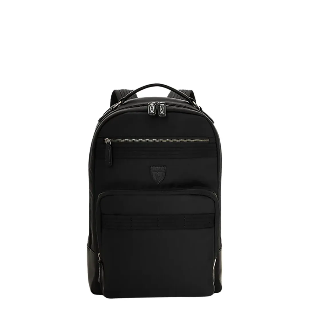 LEATHER-TRIM TRAVEL BACKPACK