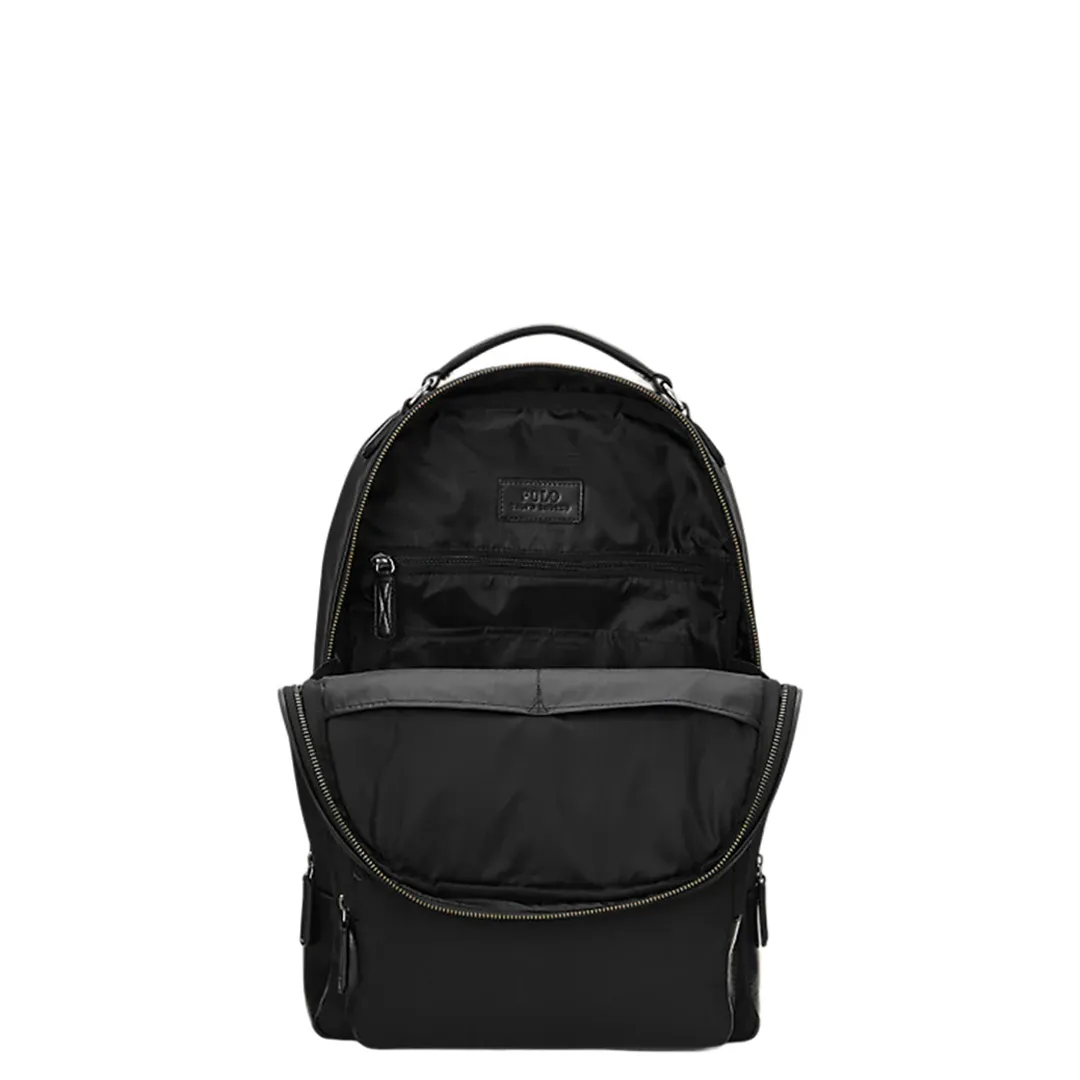 LEATHER-TRIM TRAVEL BACKPACK
