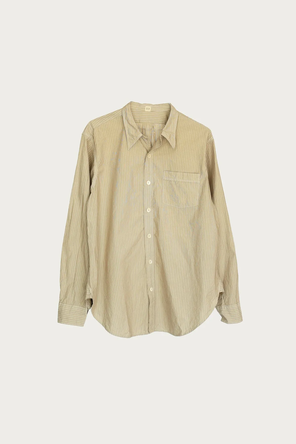 Lot.106 Narrow Collar Shirt - Beige Stripe