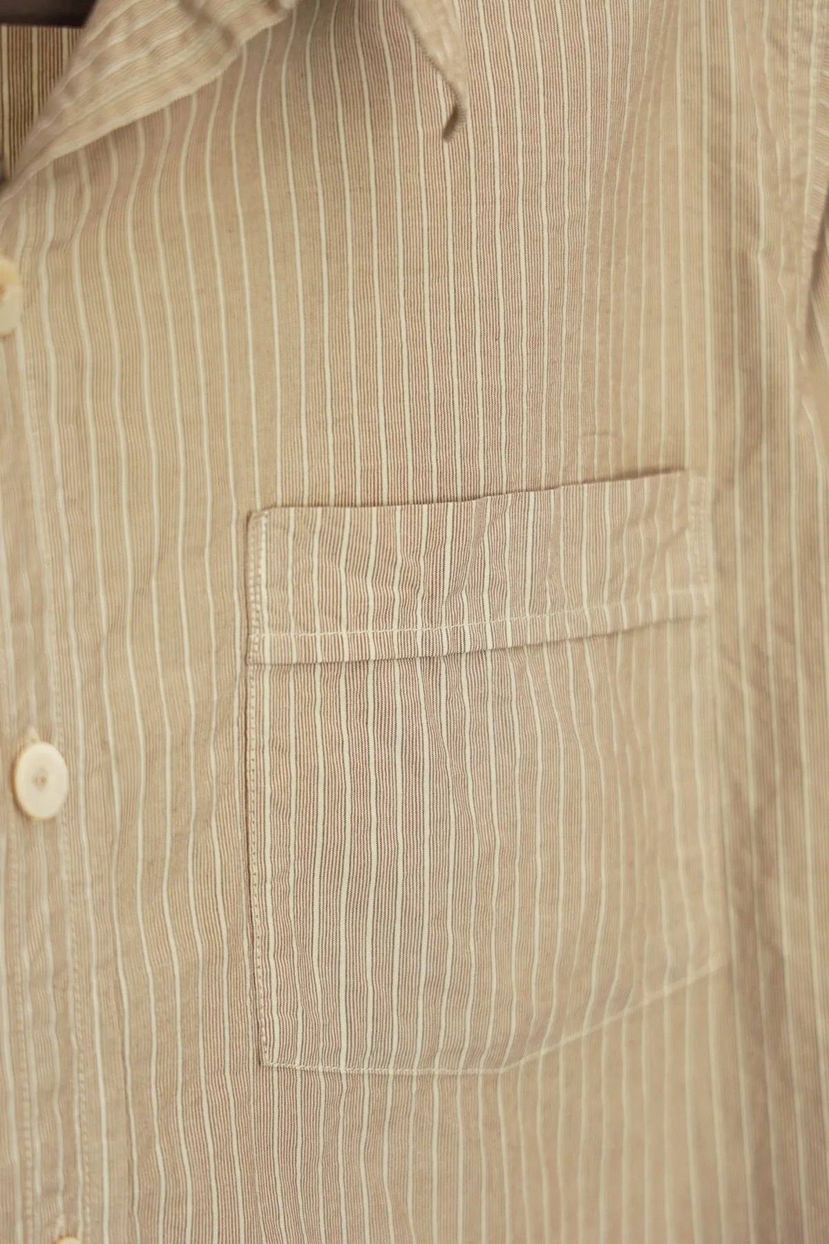 Lot.106 Narrow Collar Shirt - Beige Stripe