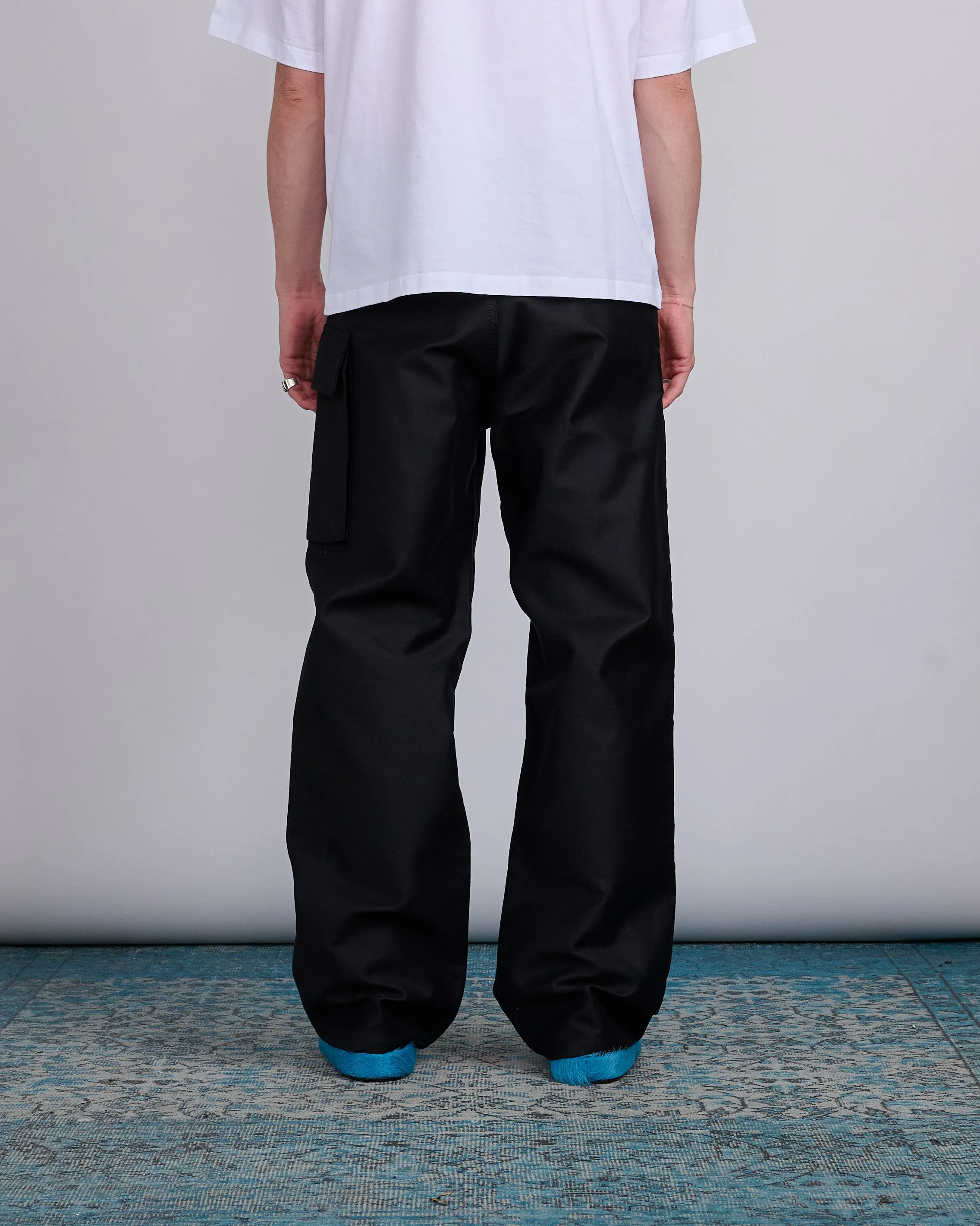 Marni Compact Cotton Moleskin Single Cargo Pant Black