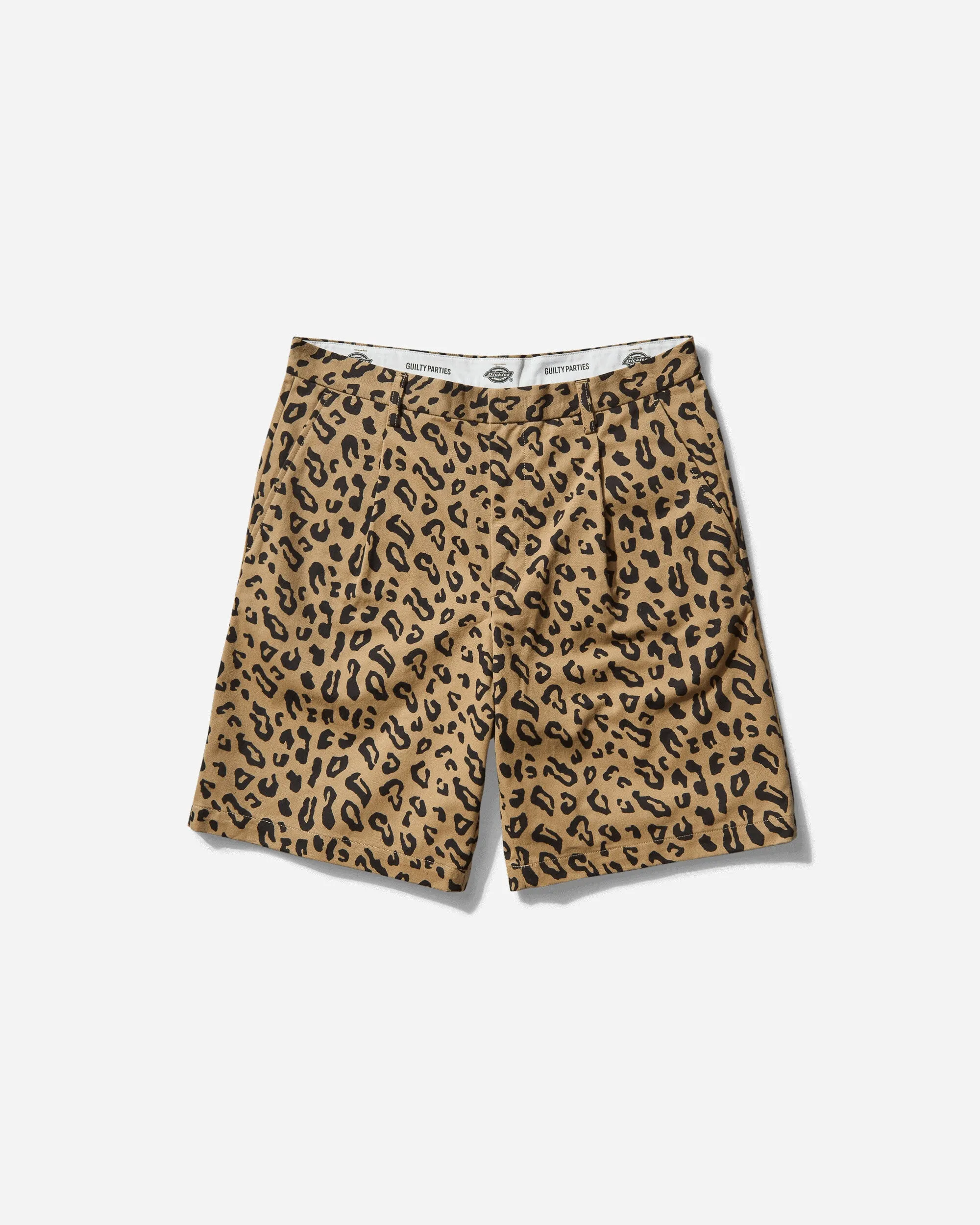 Men's Dickies Leopard Pleated Short Trousers (Type-2) Beige