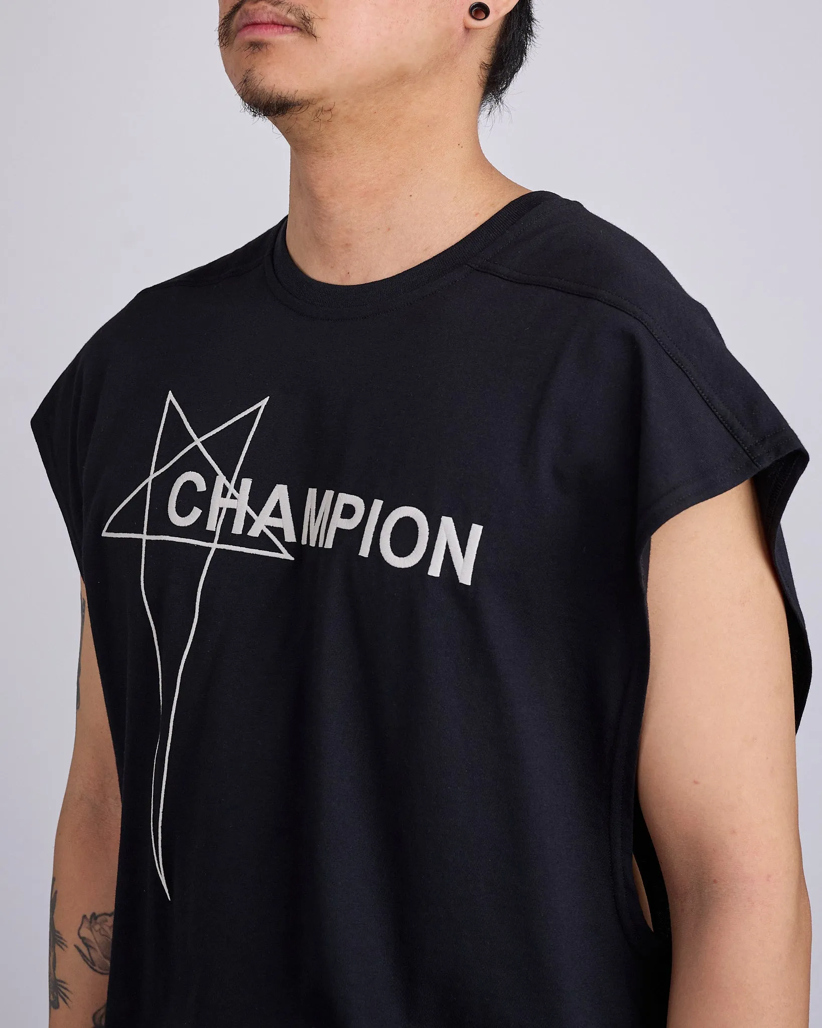 Rick Owens x Champion Micro Tatlin Jersey Logo T Black