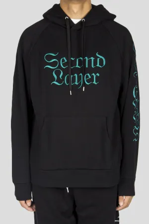 SECOND LAYER 96 TEARS HOODIE BLACK