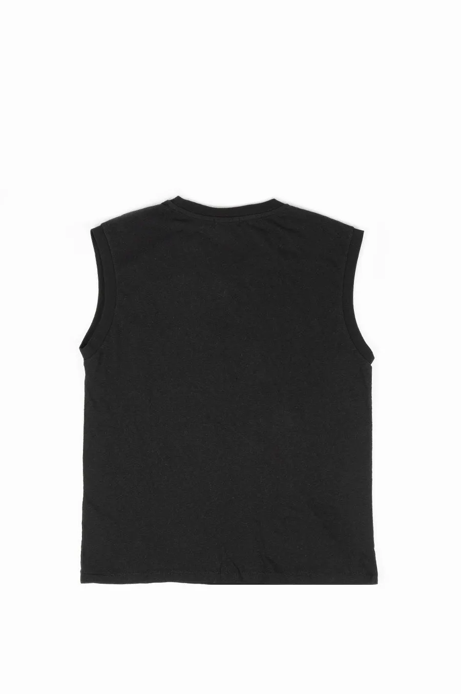 SECOND LAYER CORE BOX SLEEVELESS T-SHIRT BLACK