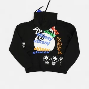 Stssy Black Graphic Design Hoodie