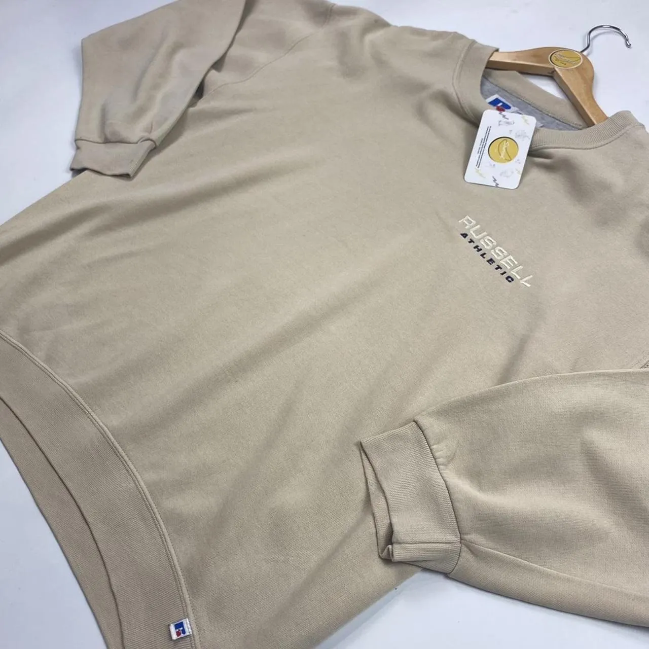 Vintage Russell Athletic Beige Crewneck (L)