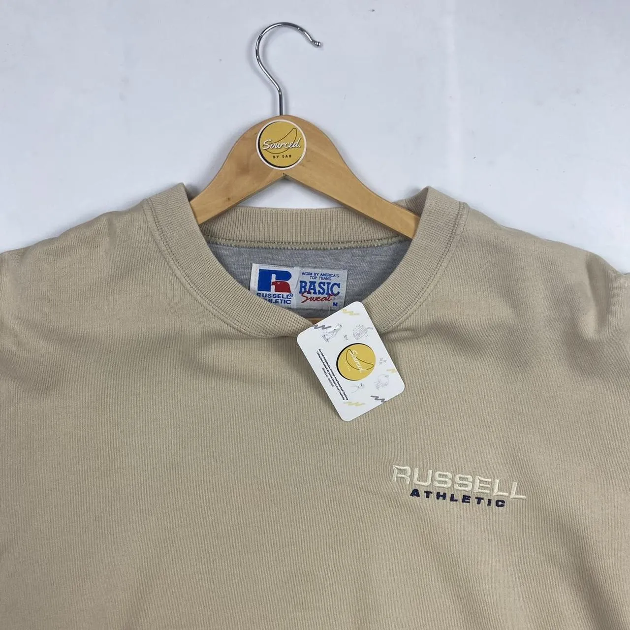 Vintage Russell Athletic Beige Crewneck (L)