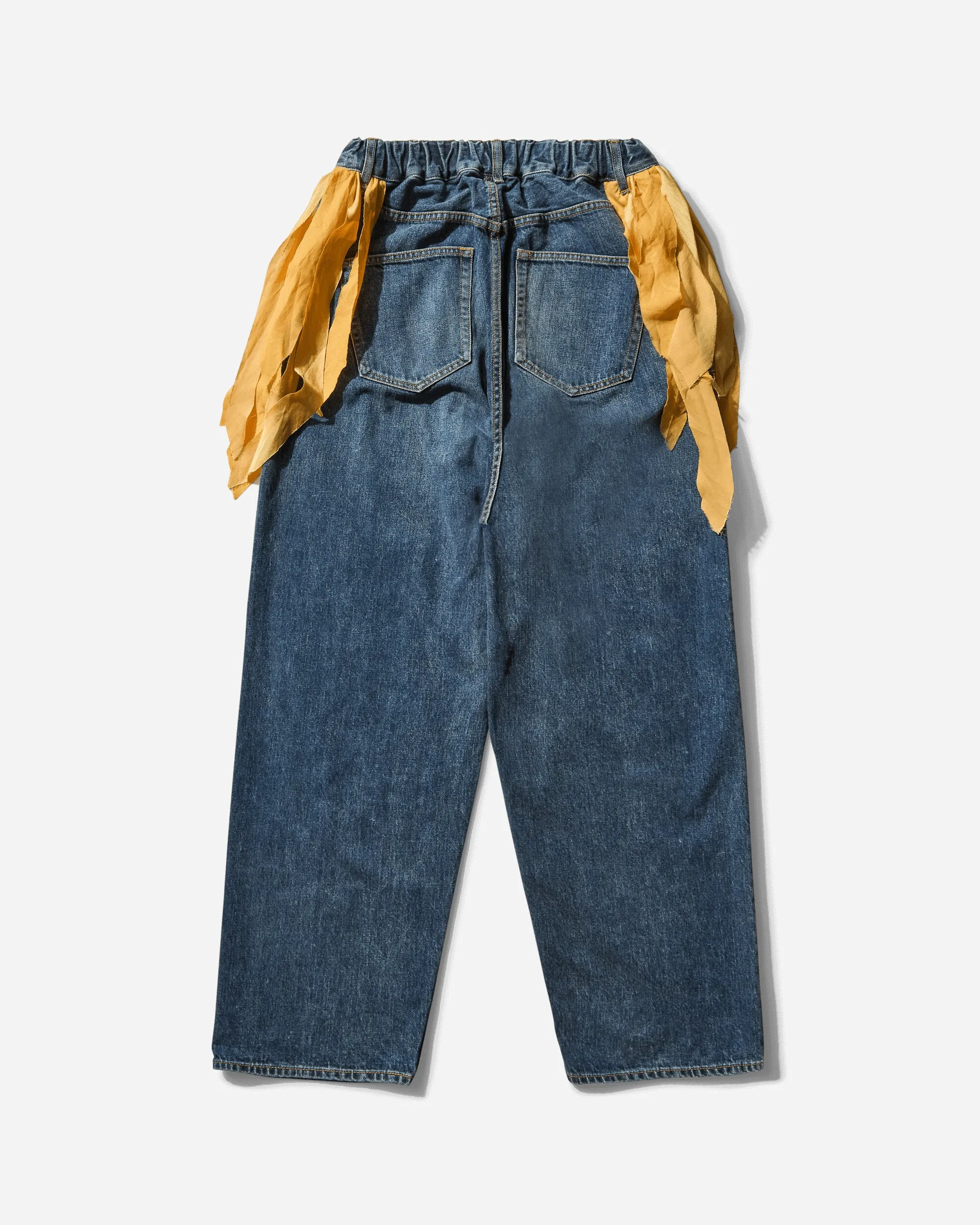 Women's Fringed Denim Pants Light Blue Indigo