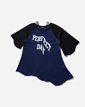 Women's Shoulder Strap Raglan T-Shirt Navy