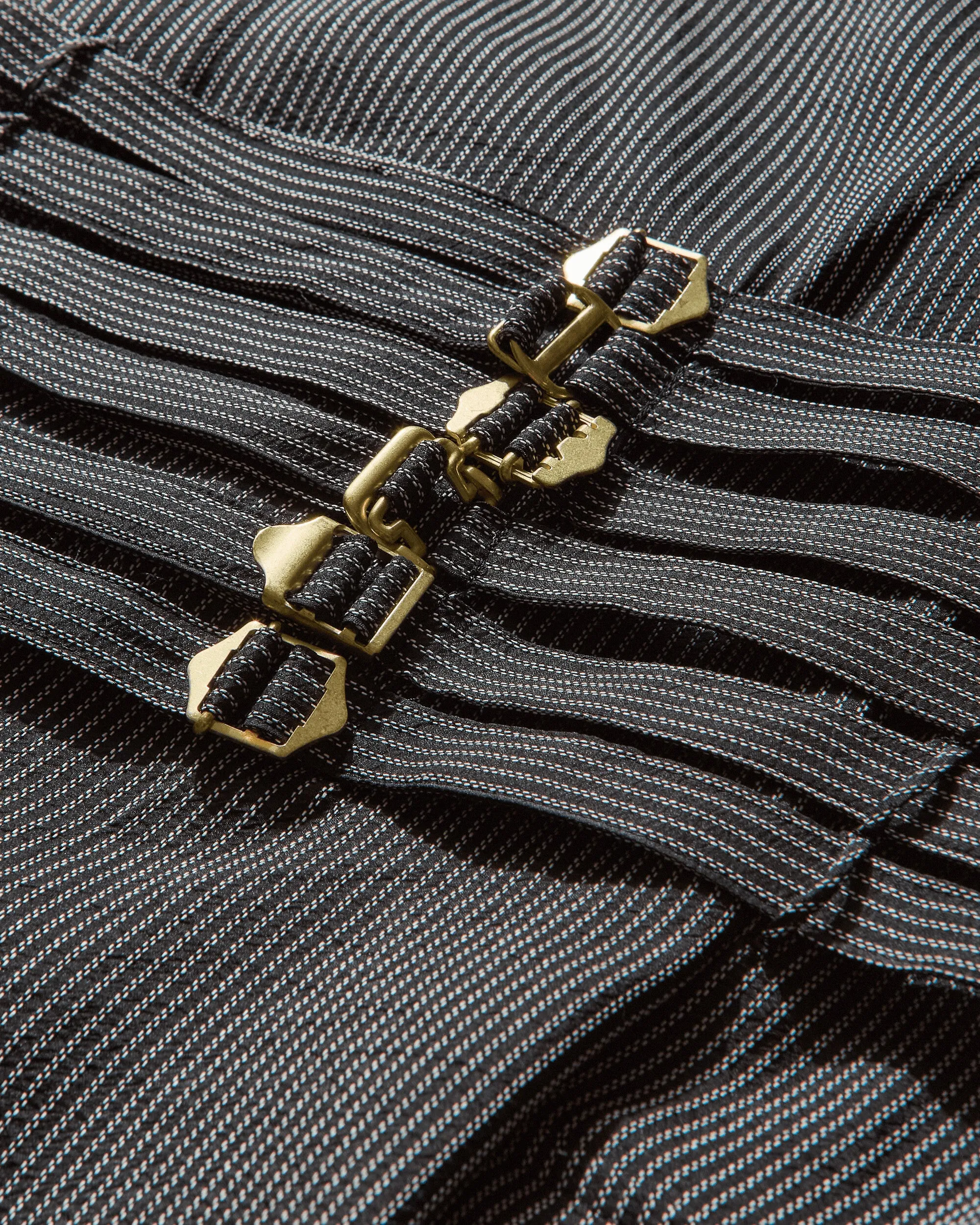 Women's Silk Japanese Paper Camisole Dress Black Stripe