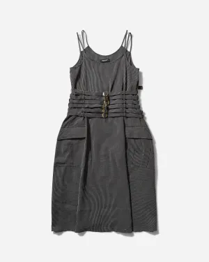 Women's Silk Japanese Paper Camisole Dress Black Stripe